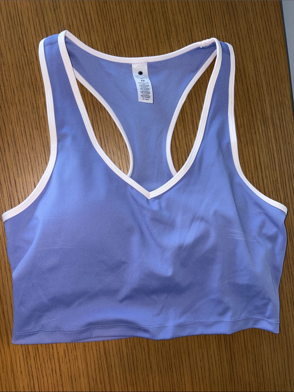 Yogalicious Lilac Racerback Sports Bralette with White Trim